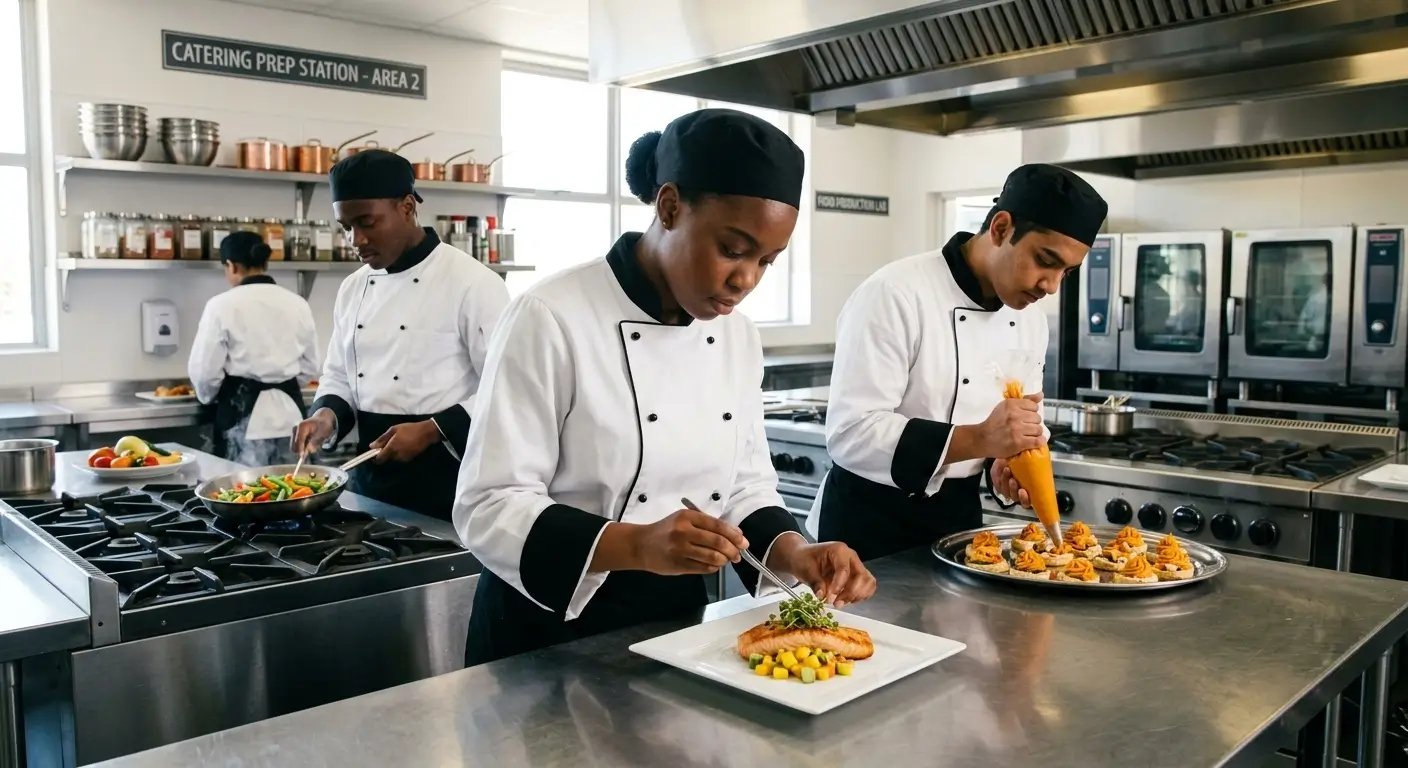 DMKTTI students undertaking practical catering and food production training